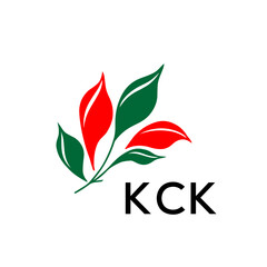 Modern Abstract Leaf Logo Design – KCK Later Logo, Red and Green Nature-Inspired Brand Icon
