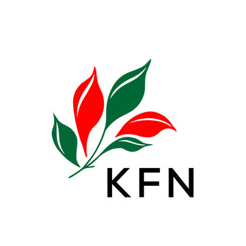 Modern Abstract Leaf Logo Design &ndash; KFN Later Logo, Red and Green Nature-Inspired Brand Icon
