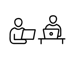 vector illustration of a man with laptop