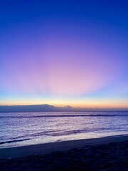 Vibrant Purple Sunset over Senggigi Beach, Lombok Island, Indonesia