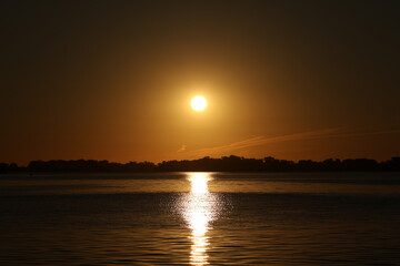 Golden Sunrise Reflecting Over Lake Ontario