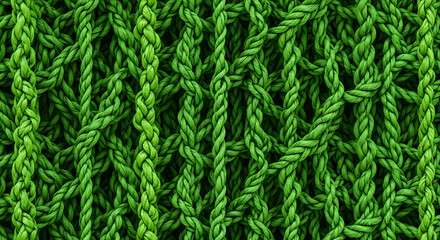 Lush Intertwined Green Ropes Weaving Abstract Texture