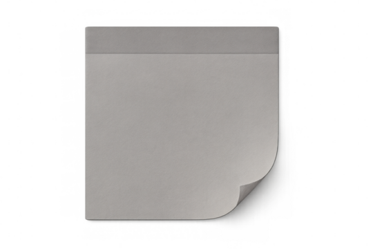 Blank sticky note pad with curled corner offering space for reminders, memos, and messages on transparent background - Powered by Adobe