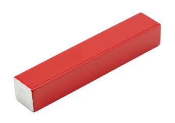 Isolated red rectangular bar on seamless surface, glossy, solid shape, perspective view