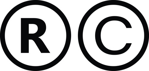 Copyright, registered and trademark symbol, Registered trademark sign, Registered trademark illustration.transparent background,
