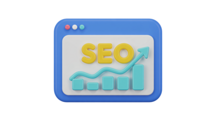 Boost your website's visibility with a modern SEO strategy, illustrated by a dynamic growth chart and vibrant keyword visualization