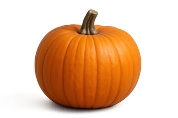 Obraz premium Orange pumpkin standing on transparent background, symbolizing fall harvest, thanksgiving, and halloween concepts