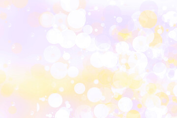 Abstract blurred fresh vivid spring summer light delicate pastel pink white yellow bokeh background texture with bright circular soft color lights and stars. Beautiful backdrop illustration.