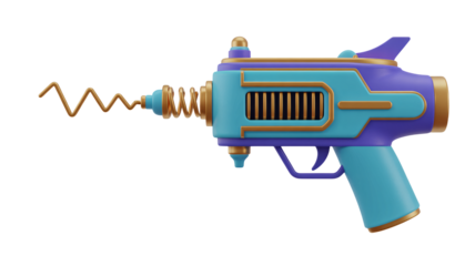 Futuristic retro ray gun with glowing energy beam sparks futuristic sci fi weapon design for imaginative projects