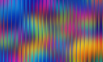 An iridescent background with vertical lines creating a rainbow effect with blurred colors