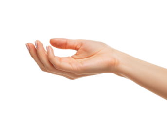 Isolated arm with hand open, woman female, reaching out, offer, holding, palm up, welcome