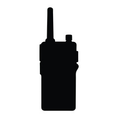 Vector silhouette of a walkie talkie for communication and technology graphics