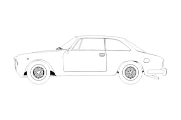 car outline drawing, sketch, contour image
