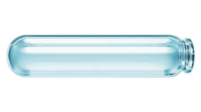 test tube with liquid, top view