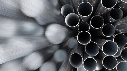 Close-up of a group of cylindrical pipes or tubes. the pipes are arranged in a way that they are overlapping each other, creating a sense of depth and dimension.