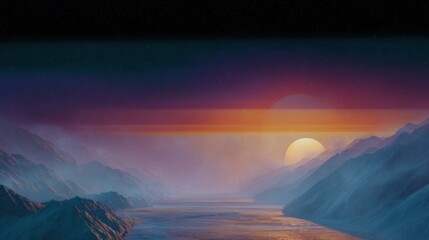 Beautiful landscape of a mountain range with a vast expanse of water in the foreground.