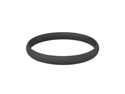 A simple dark gray ring isolated on transparent background, perfect for graphic design, product mockups, or minimalist presentations and other creative projects
