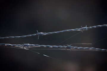 Stacheldraht aus Metall als Absperrung