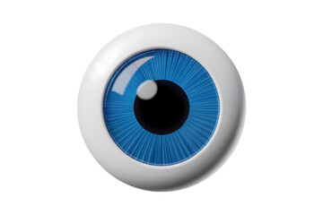 3d icon illustration of  single blue eyeball  . Isolated on transparent background, png