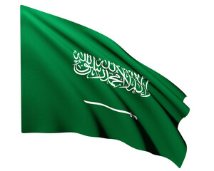 Realistic 3D National Flag of Saudi Arabia