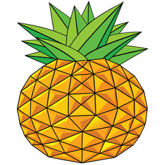 3D Style Triangle Mesh Pineapple