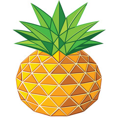 3D Style Triangle Mesh Pineapple