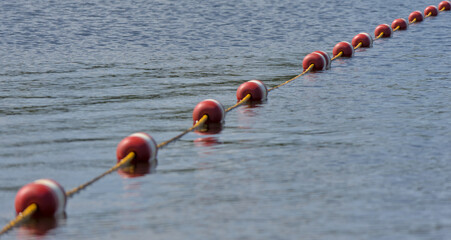 swimming floating rope separator in lake awosting minnewaska state park (public swim beach) divider pool safety travel summer float outdoors outdoor deep depth water buoys outside nature