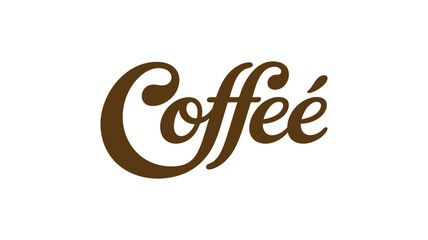 Elegant script typography logo design for coffee brand featuring "coff&eacute;e" text vector