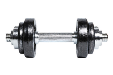 Close-up Shot of a Dumbbell with Adjustable Weights for Strength Training
