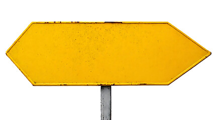 Blank yellow road sign 

