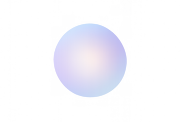 Abstract sphere with a smooth color gradient from light blue to purple and pink, presenting a soft, glowing effect