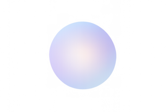 Abstract sphere with a smooth color gradient from light blue to purple and pink, presenting a soft, glowing effect
