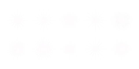 Abstract White Starbursts on transparent Background