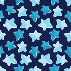 New Year's blue pattern for packaging design, cheerful stars.