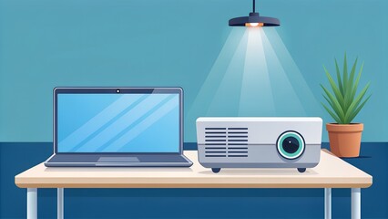 projector screen on the table