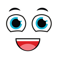 Vector Cartoon Style Eyes and Mouth Isolated on White Background. Eyes and mouth expression for graphic design. a cartoon face creating a funny character illustration