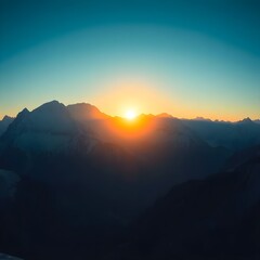 Obraz premium sunset in the mountains very beautuful picture 