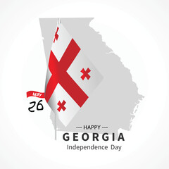 Georgia Independence Day post illustration on whtie background