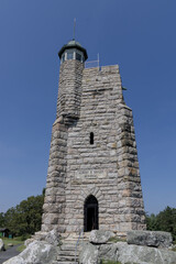 skytop tower brick monument at the top of a ridge in the shawangunk mountains gunks upstate new york new paltz famous hiking destination