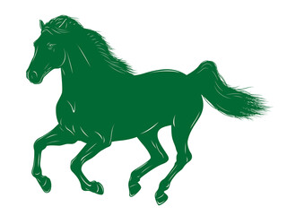 年賀状・干支・午年・緑