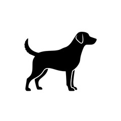 Silhouette of a Dog Isolated on a Plain Background