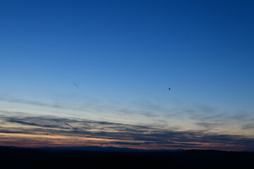 beautiful sunset over the czech mountain jeseniky, Praded, Silesia