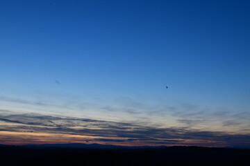 beautiful sunset over the czech mountain jeseniky, Praded, Silesia