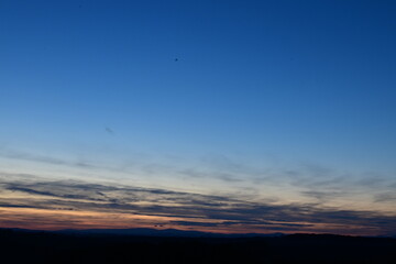 beautiful sunset over the czech mountain jeseniky, Praded, Silesia