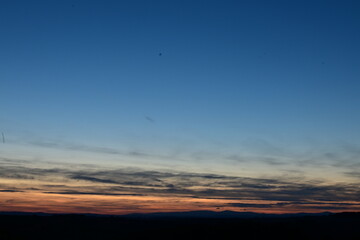 beautiful sunset over the czech mountain jeseniky, Praded, Silesia
