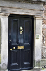 Black Doorway on the Front of a Home in Europe