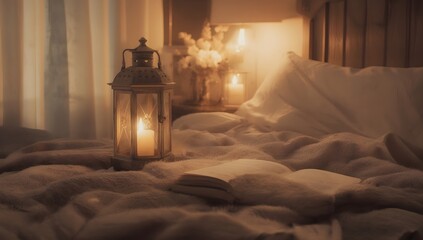 Peaceful night reading ambiance