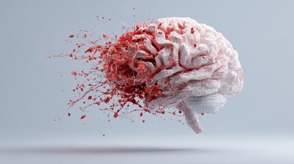 Psychology concept of dangerous ideology and destructive thoughts as a sick brain idea in 3D style.