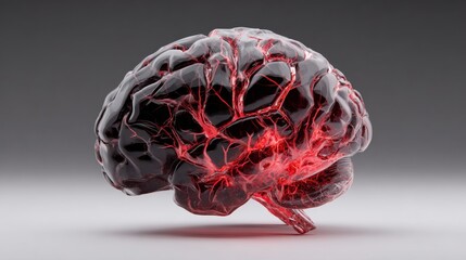 Psychology concept of dangerous ideology and destructive thoughts as a sick brain idea in 3D style.