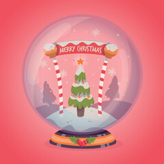 Hand drawn christmas globe